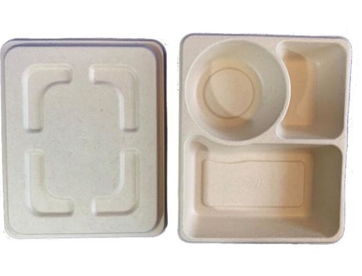 3Grid устранимая коробка для завтрака, на вынос Biodegradable упаковывая коробка