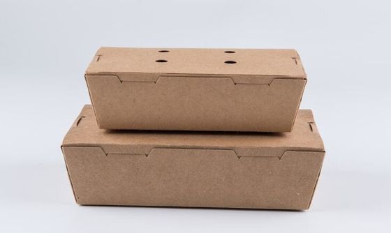 Прямоугольная устранимая коробка для завтрака бумаги Kraft, boxx цыпленка попкорна 1450ml