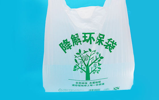 Сумки устойчивого супермаркета простирания Biodegradable устранимые, возлагают белые сумки отброса