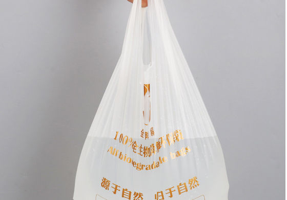 Полиэтиленовый пакет жилета устранимый Degradable, сумка еды покупок 14x50cm печатая