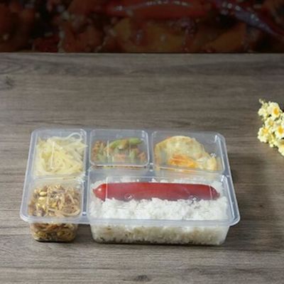 Коробка для завтрака отсека PP 5 хорошей здоровой еды прозрачная с Microwable