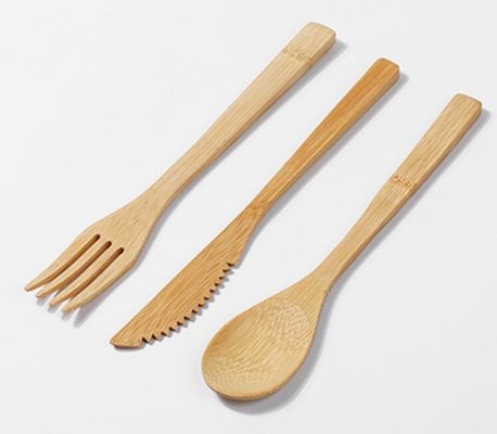 Устранимый бамбуковый столовый прибор ложки вилки ножа устанавливает для западный экспортировать стейка