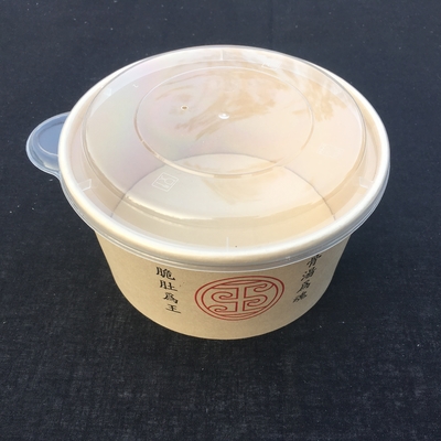 пищевой контейнер Eco качества еды плошки для супа 1100ml 32oz Kraft бумажный Biodegradable бумажный