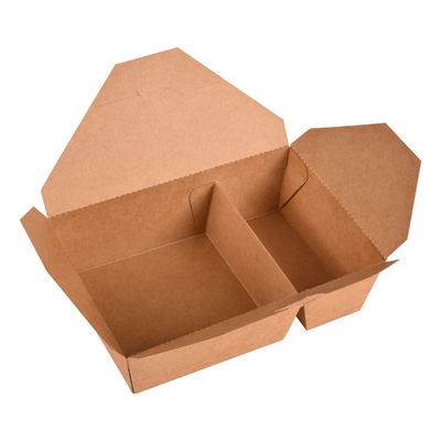 Бумага Kraft 2 коробка для завтрака 3 отсеков принимает прочь пищевой контейнер устранимый
