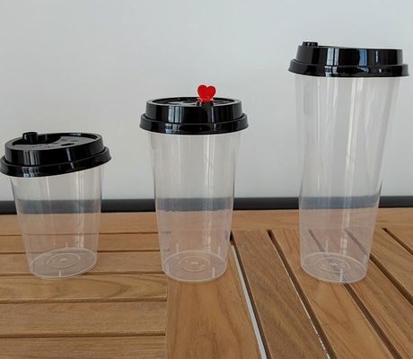 чашка 500ml устранимая прозрачная теплостойкая пластиковая PP с крышкой