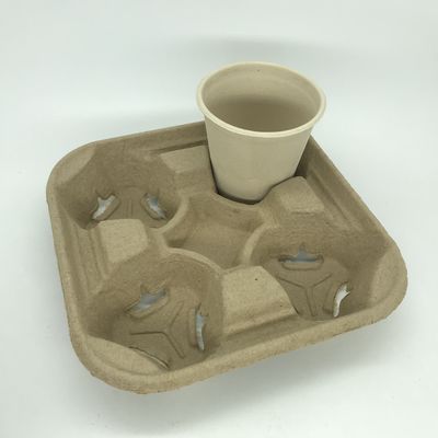 Несущие бумажного стаканчика пульпы 2&amp;4 подноса кофейной чашки Biodegradable для взятия прочь грузя