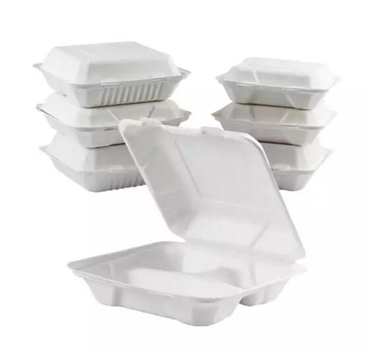 Примите прочь устранимую коробку для завтрака 3 отсеков Kraft бумажную пластиковую подгоняйте